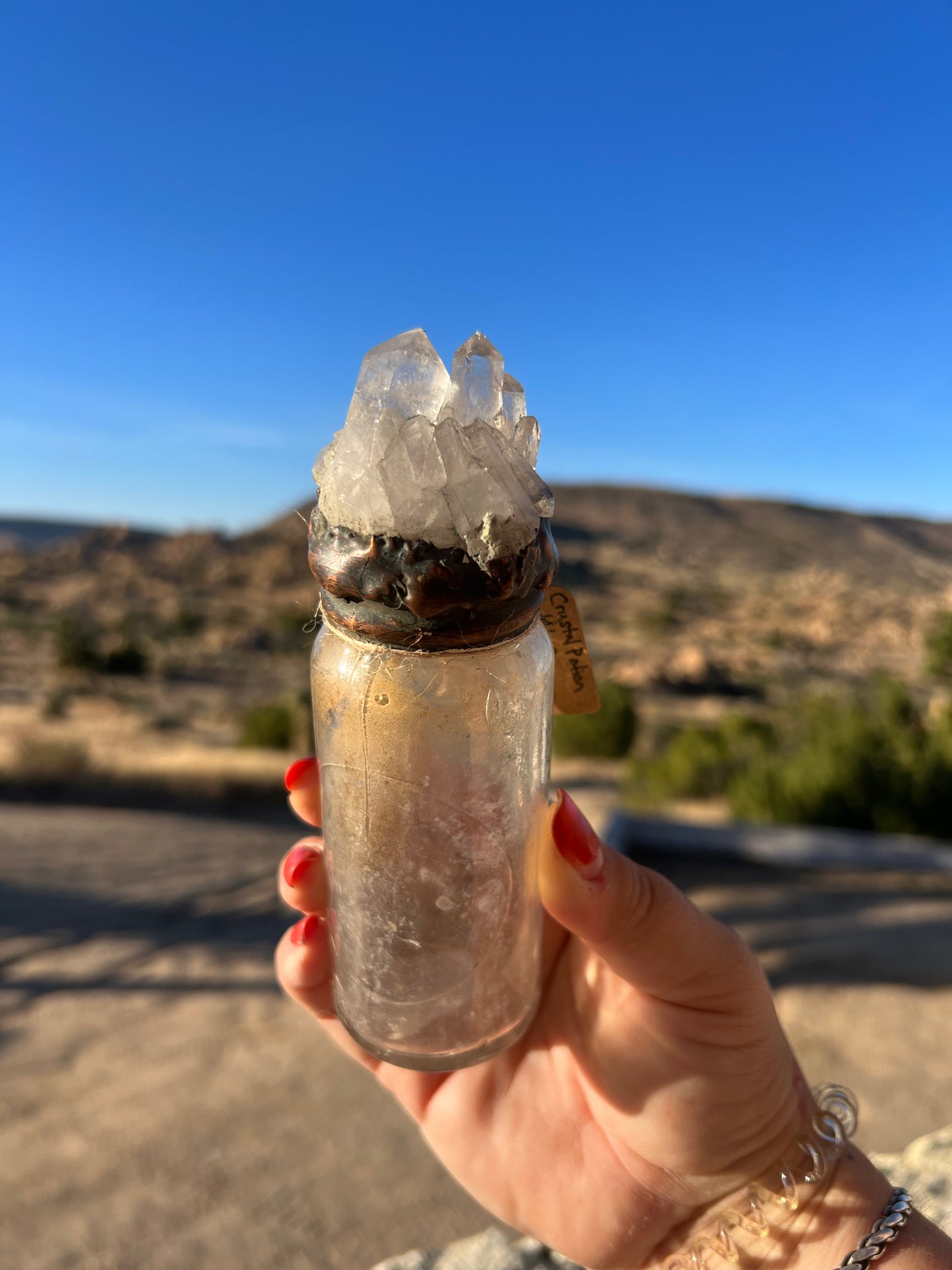 Crystal Potion Bottle: Quartz Cluster