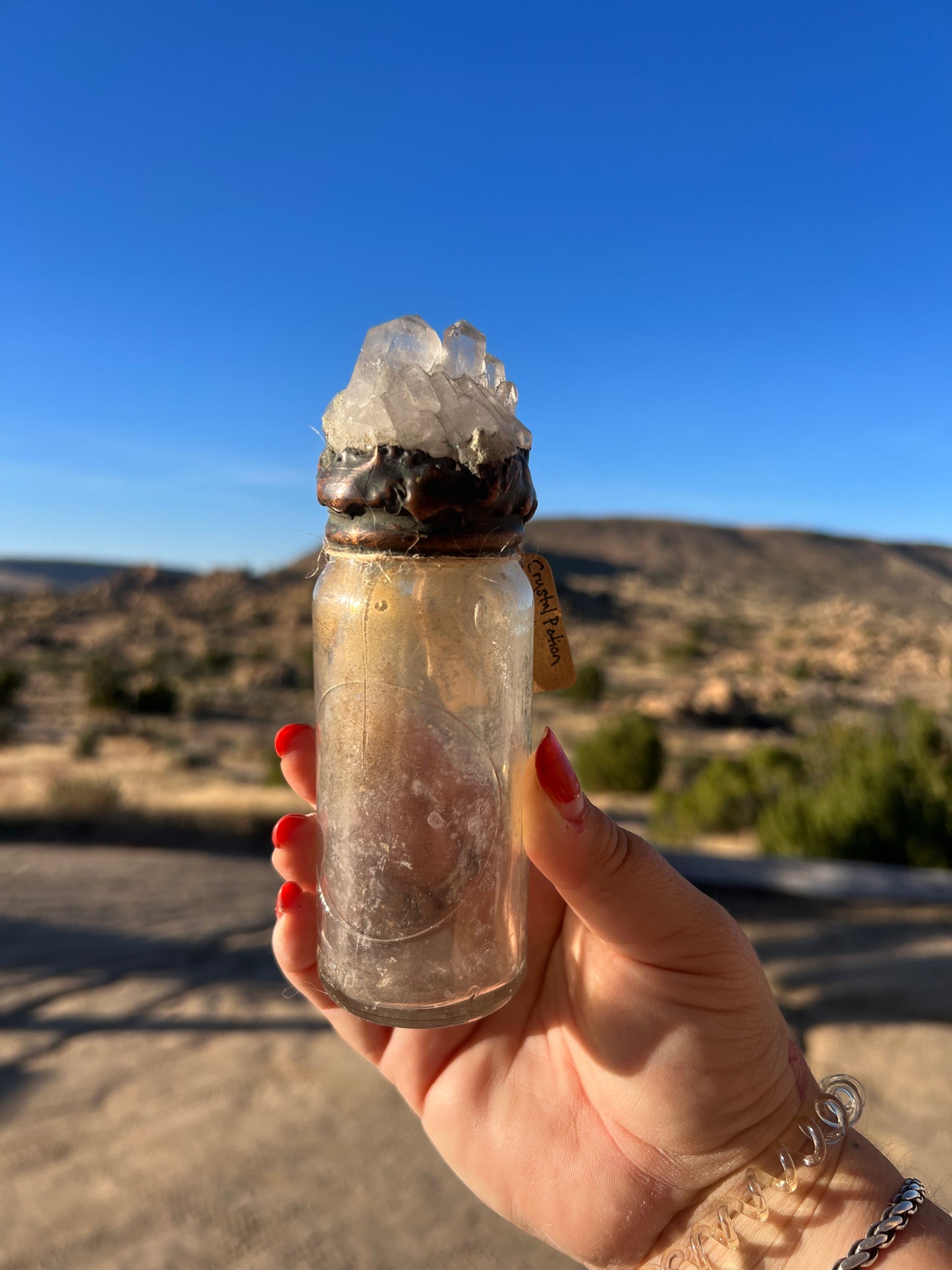 Crystal Potion Bottle: Quartz Cluster