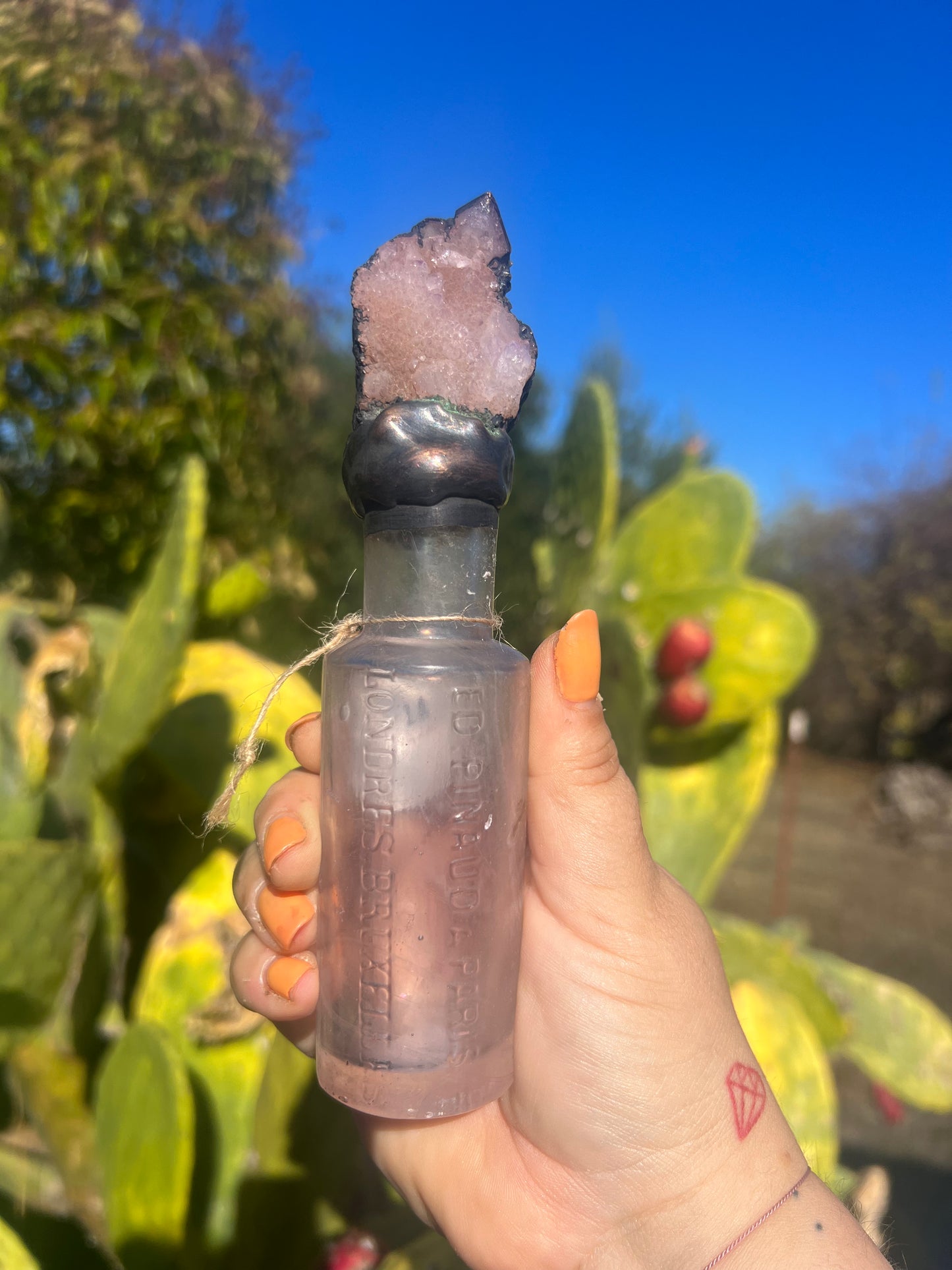 Crystal Potion Bottle: Amethyst Spirit Quartz