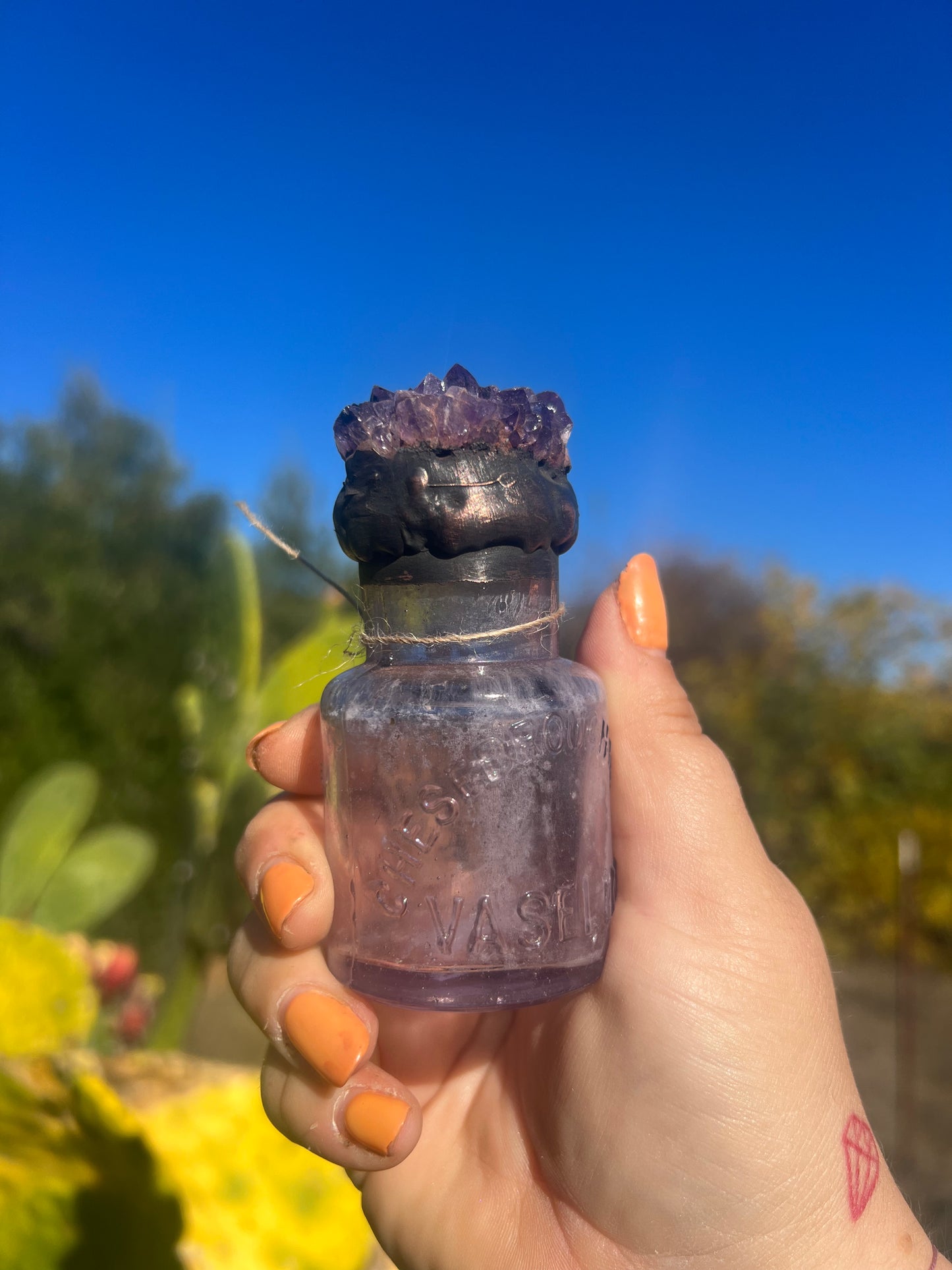 Crystal Potion Bottle: Amethyst Crystal