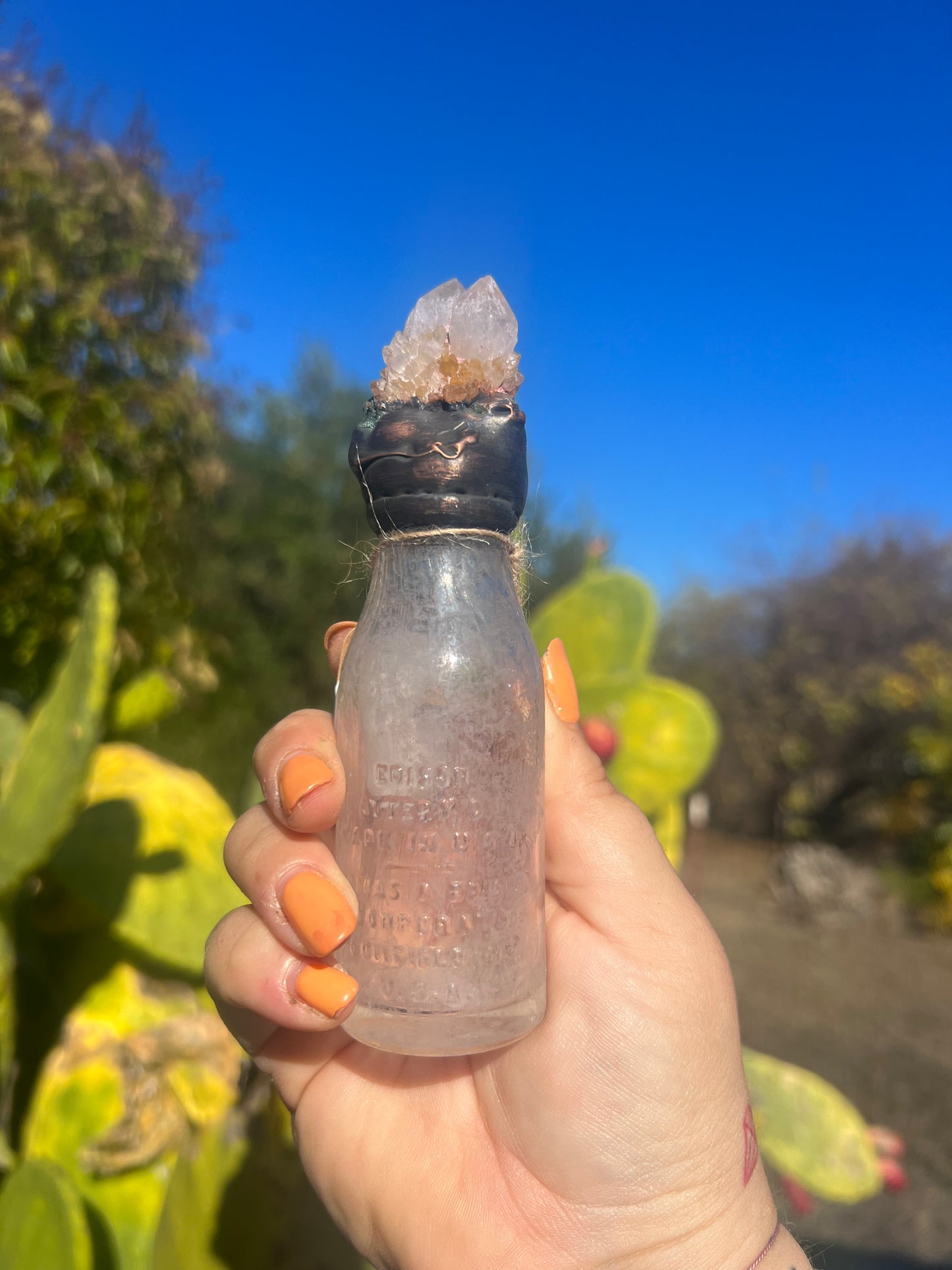 Crystal Potion Bottle: Amethyst Spirit Quartz