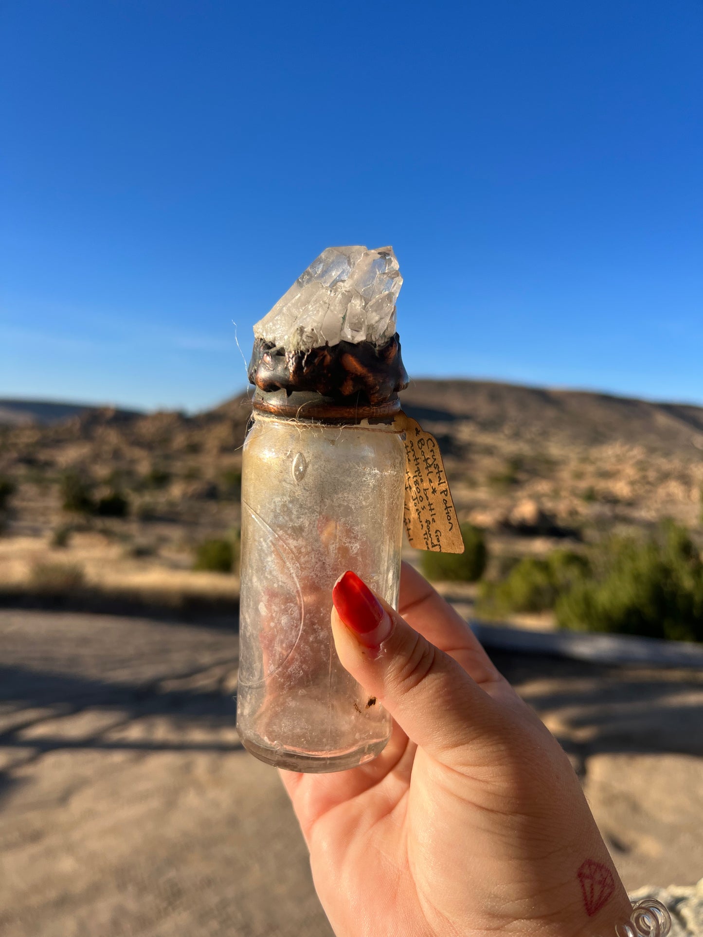 Crystal Potion Bottle: Quartz Cluster