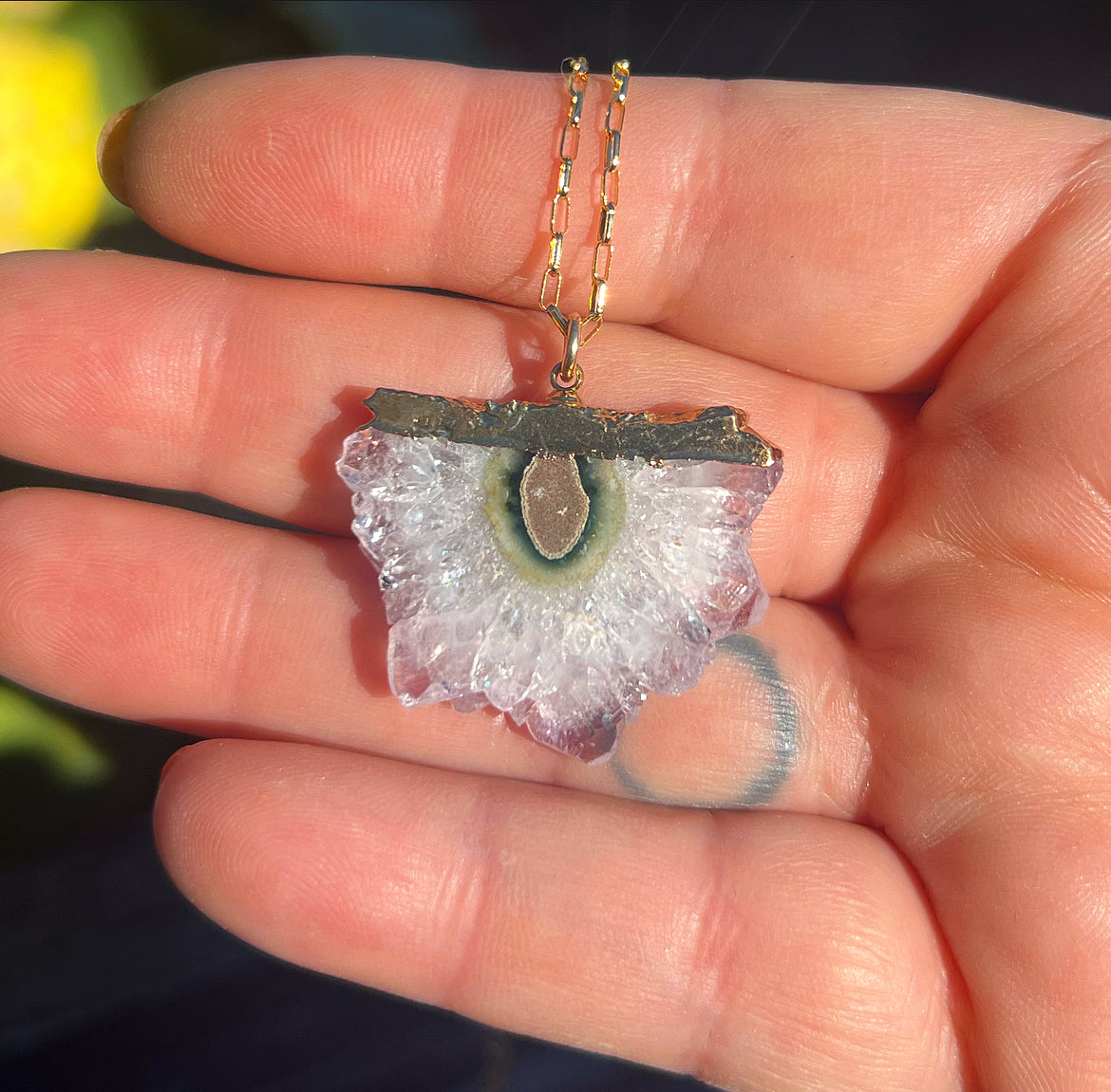 Amethyst Stalactite Flower Necklace