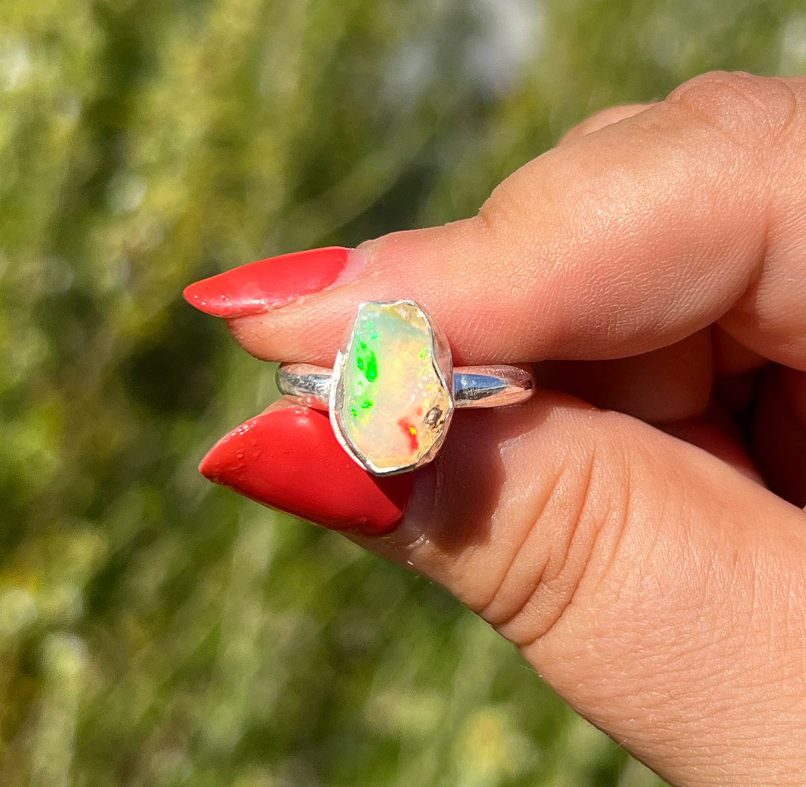 Raw Ethiopian Opal + Sterling Silver Ring