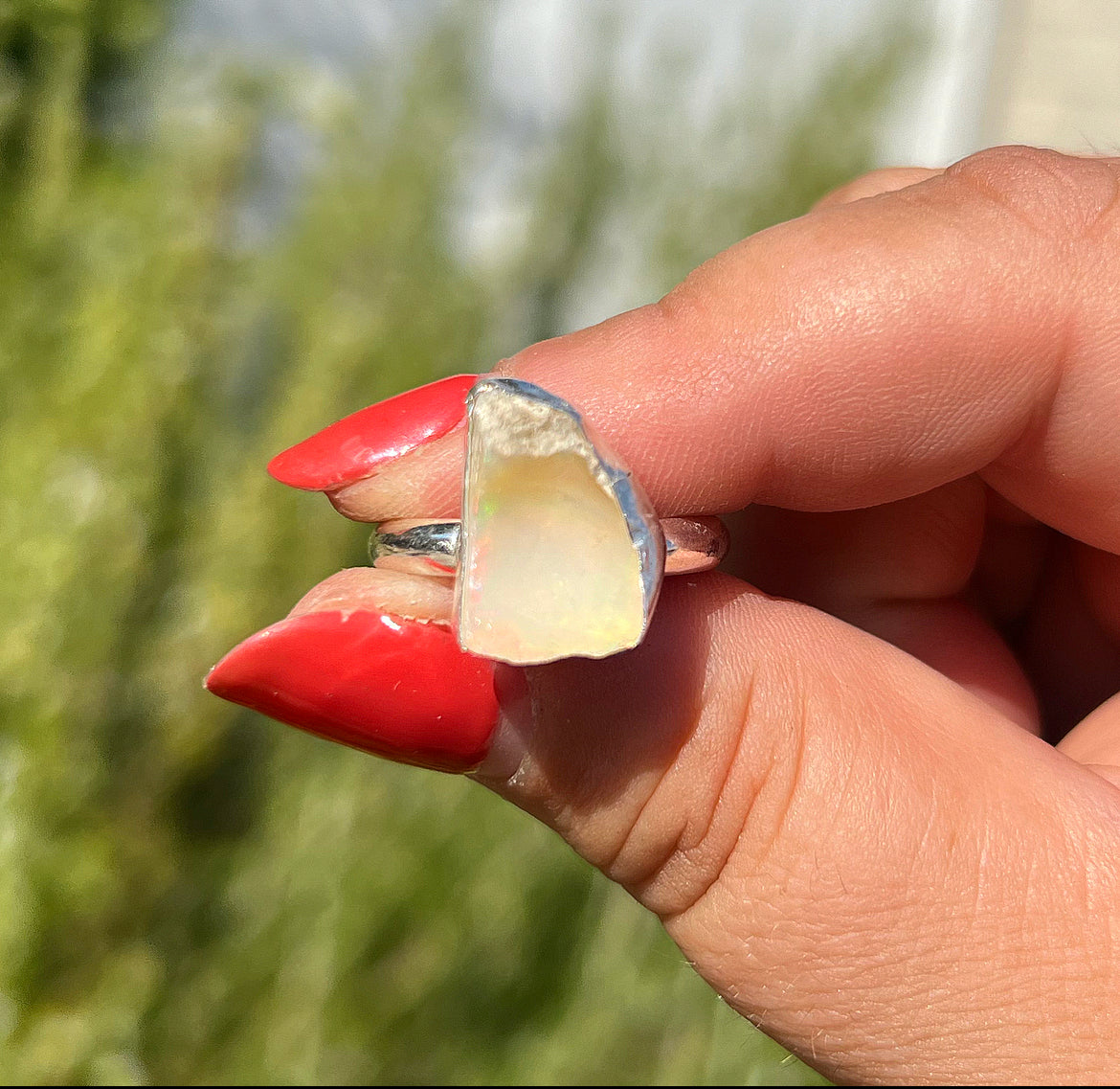 Raw Ethiopian Opal + Sterling Silver Ring