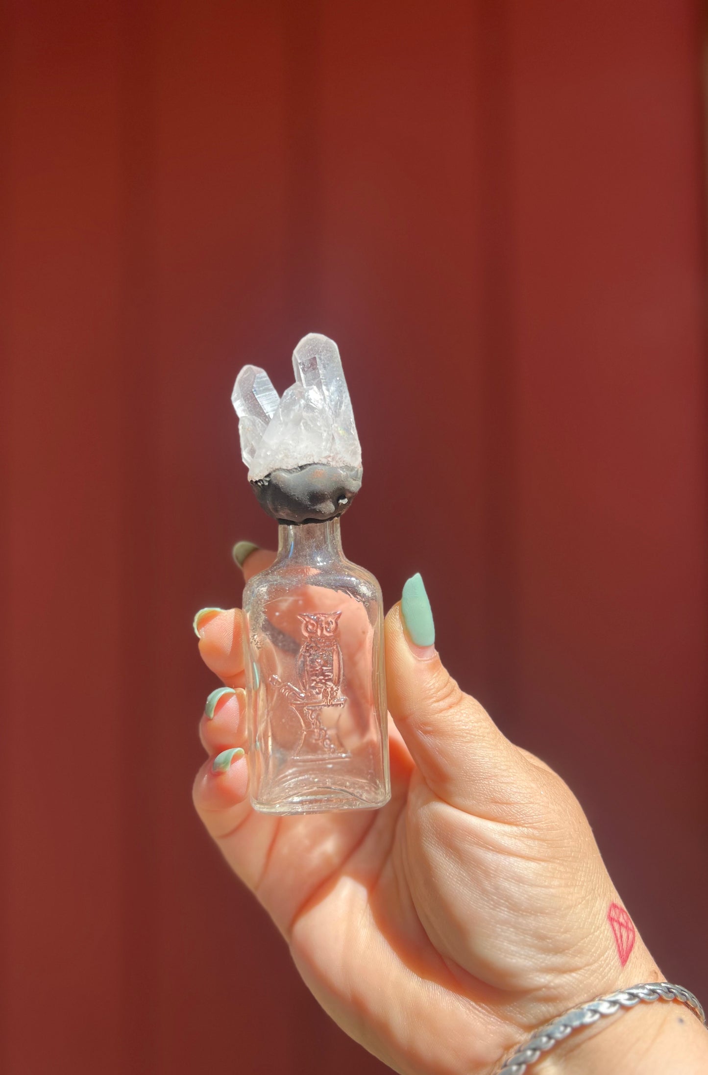 Crystal Potion Bottle: Quartz Cluster