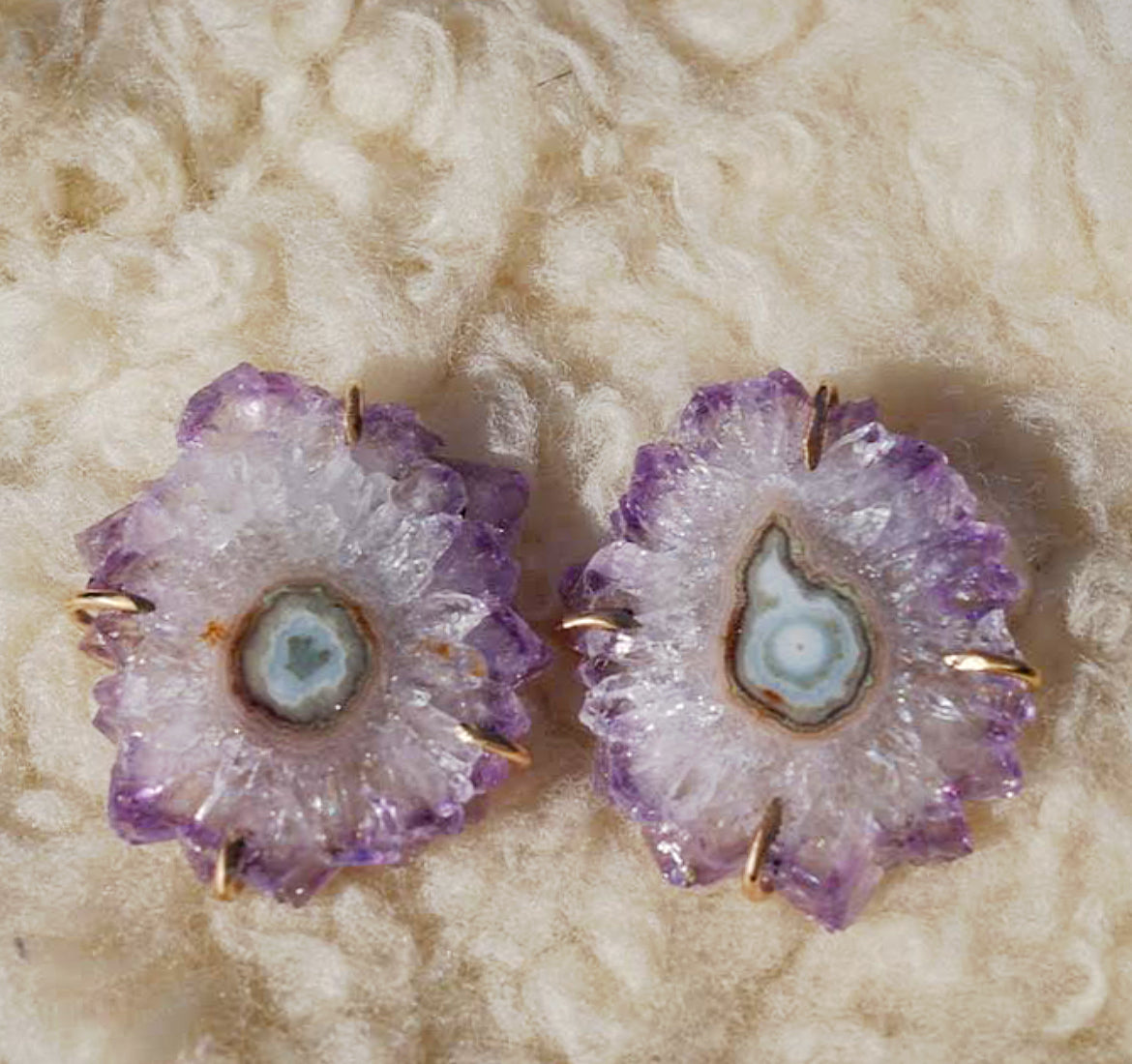 Amethyst Stalactite + 14K Gold-Fill Earrings