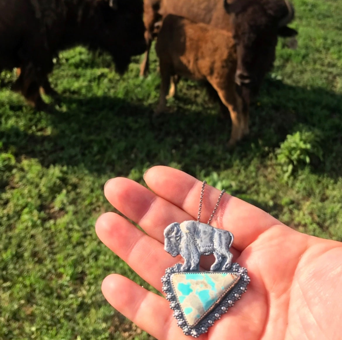 Royston Ribbon Turquoise + Buffalo Necklace