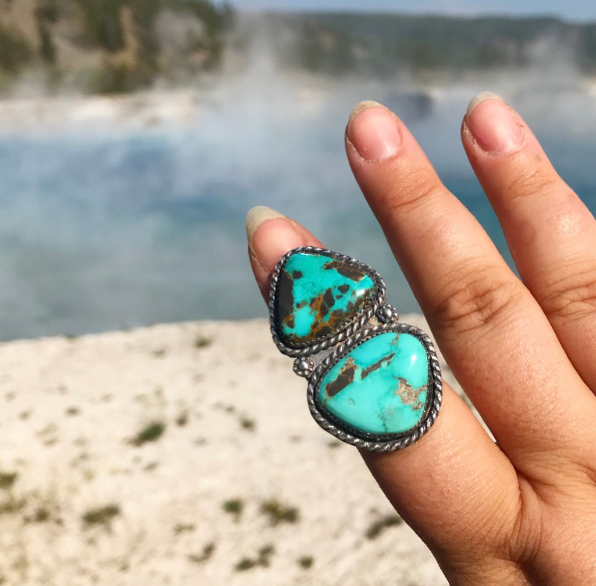 Carico Lake Turquoise Double Ring