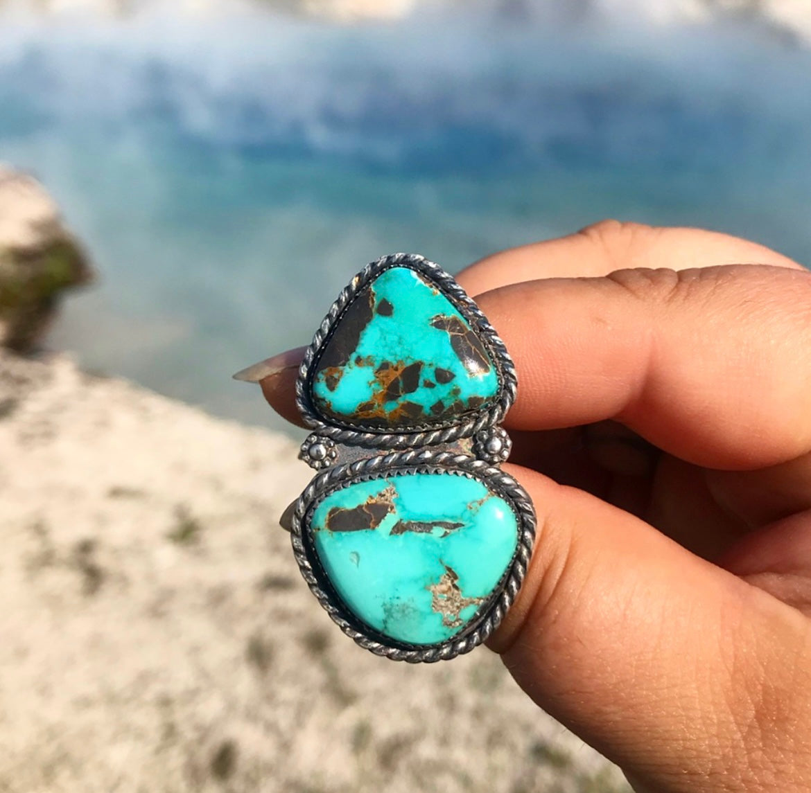 Carico Lake Turquoise Double Ring