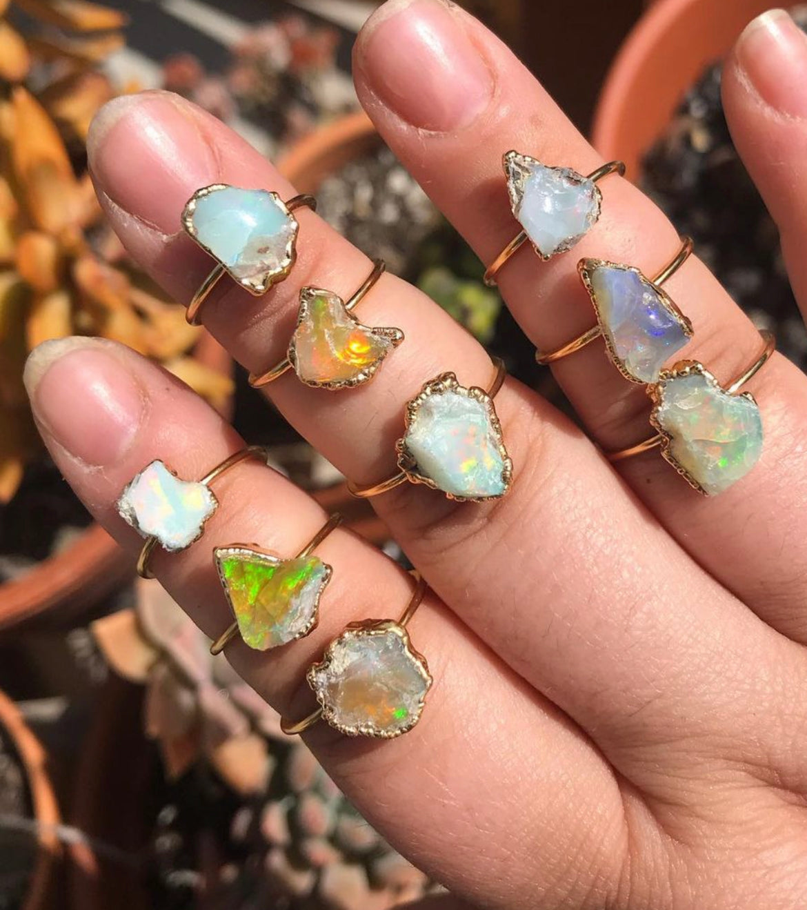 Raw Ethiopian Opal Ring