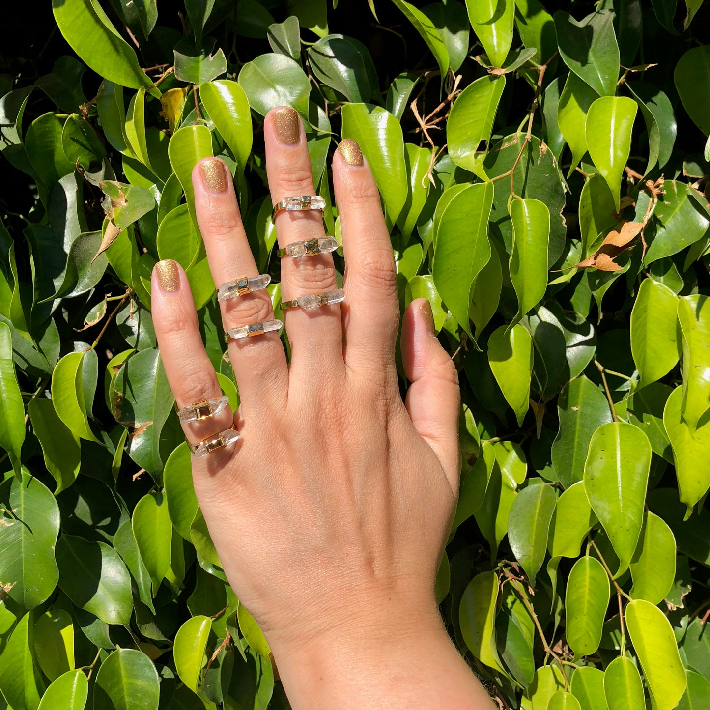 Clear Laser Quartz Ring