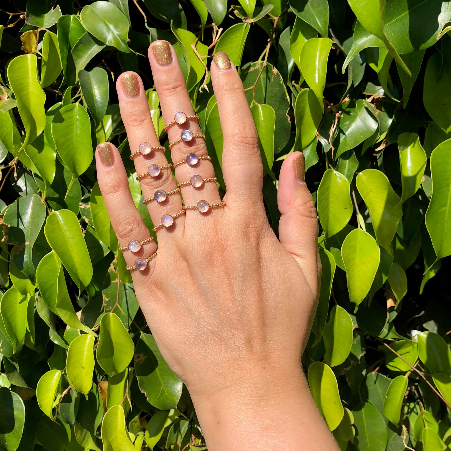 Rainbow Moonstone Ring