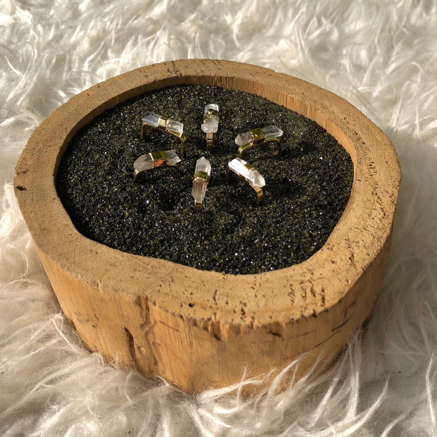 Clear Laser Quartz Ring