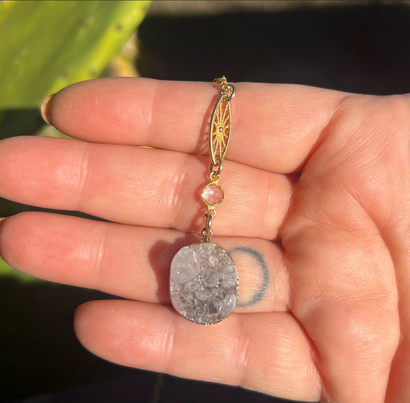 Amethyst + Clear Quartz Necklace
