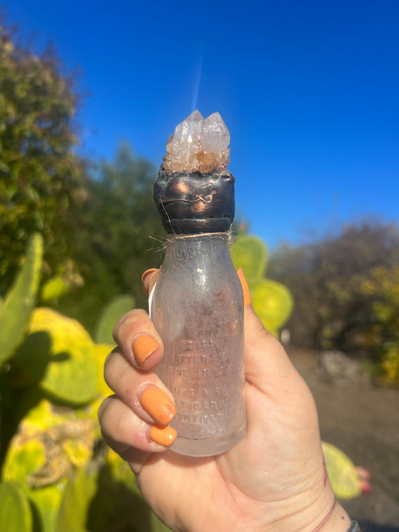 Crystal Potion Bottle: Amethyst Spirit Quartz