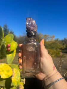 Crystal Potion Bottle: Amethyst Aura Crystal