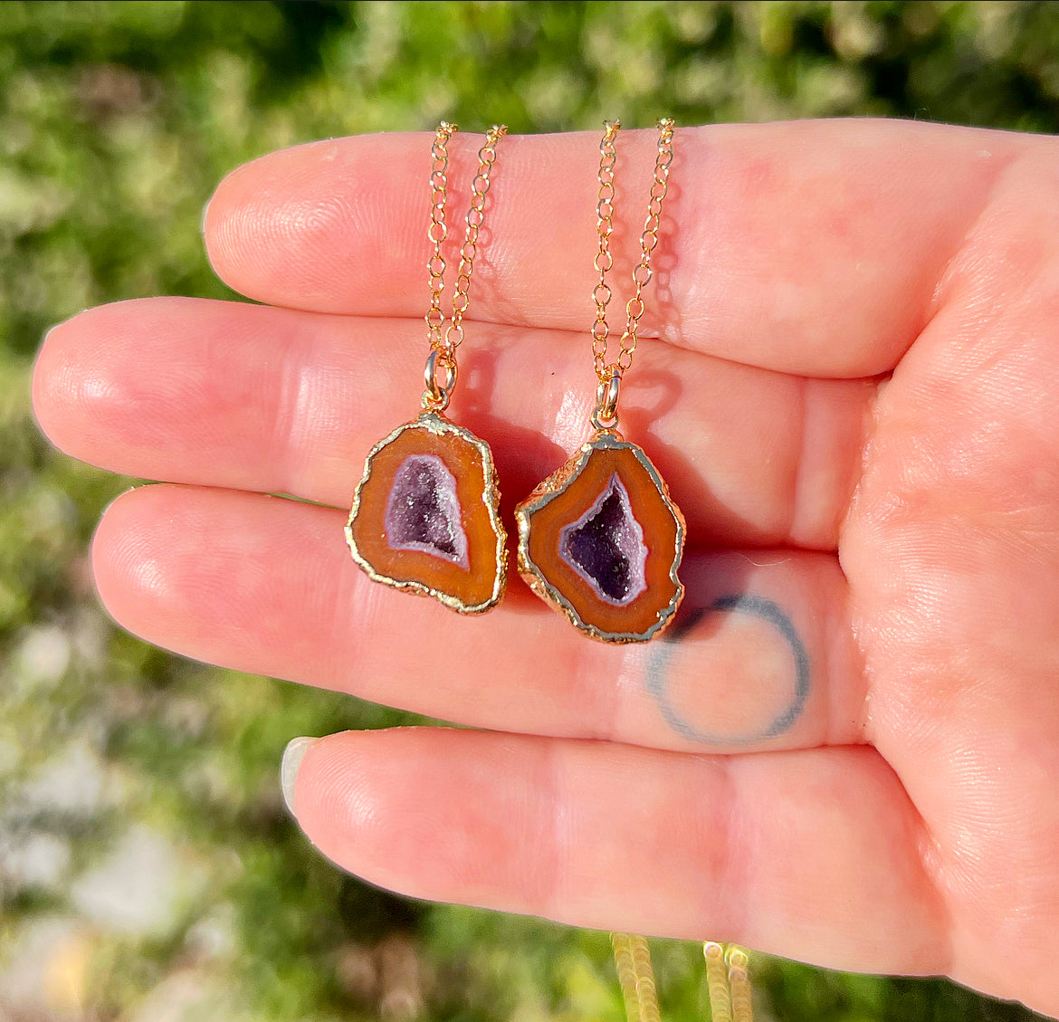 Tabasco Geode Mother + Daughter Necklaces