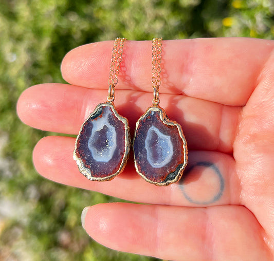 Tabasco Geode Mother + Daughter Necklaces