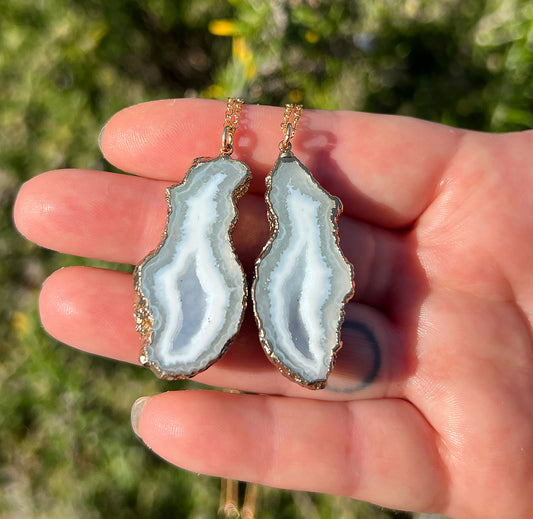 Tabasco Geode Mother + Daughter Necklaces