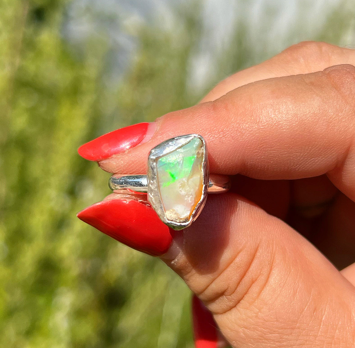 Raw Ethiopian Opal + Sterling Silver Ring