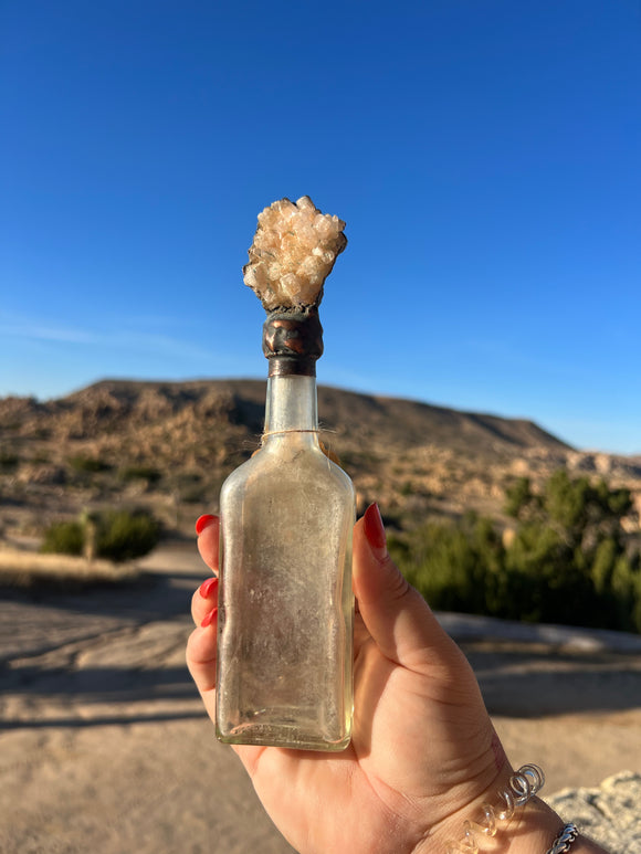 Crystal Potion Bottle: Pink Stilbite