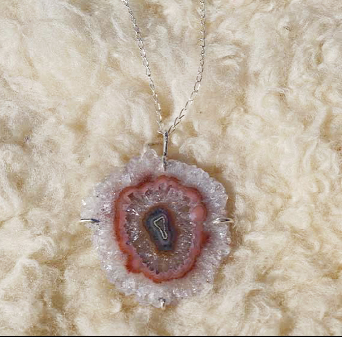 Amethyst Stalactite Slice Necklace