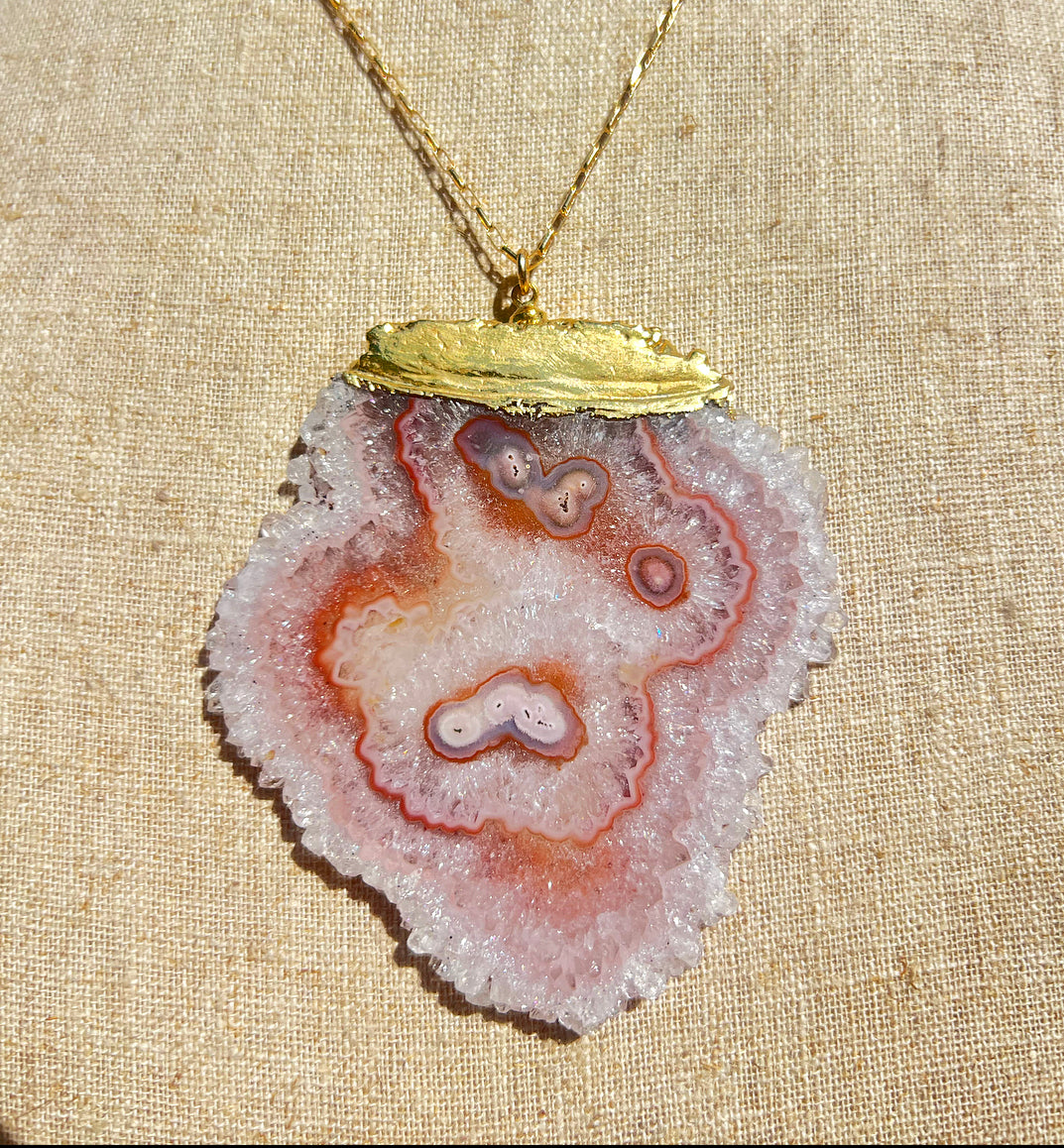 Amethyst Stalactite Slice Necklace