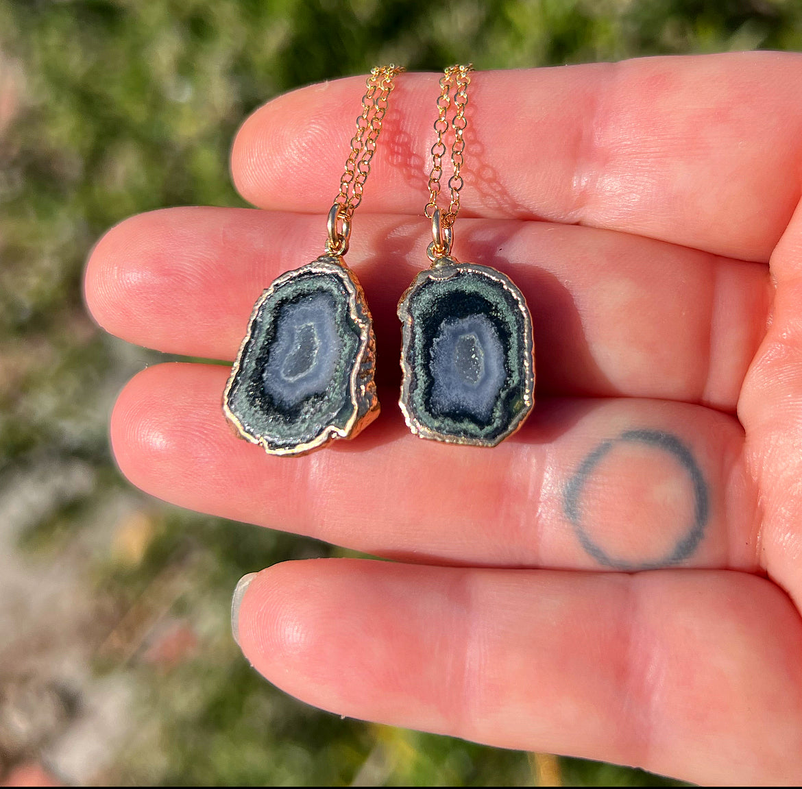 Tabasco Geode Mother + Daughter Necklaces