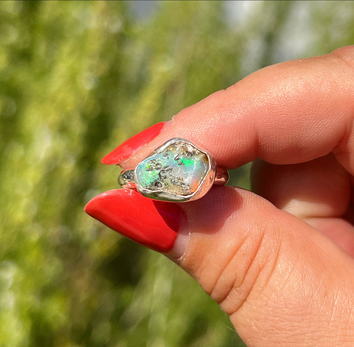 Raw Ethiopian Opal + Sterling Silver Ring