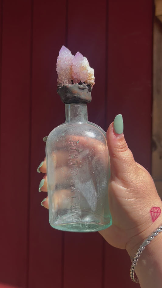 Crystal Potion Bottle: Amethyst Spirit Quartz