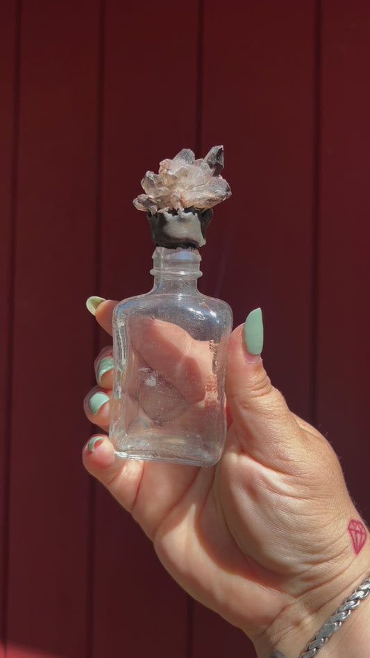 Crystal Potion Bottle: Smoky Quartz Cluster