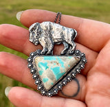Royston Ribbon Turquoise + Buffalo Necklace