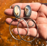 Montana Agate Stud + Hoop Earrings